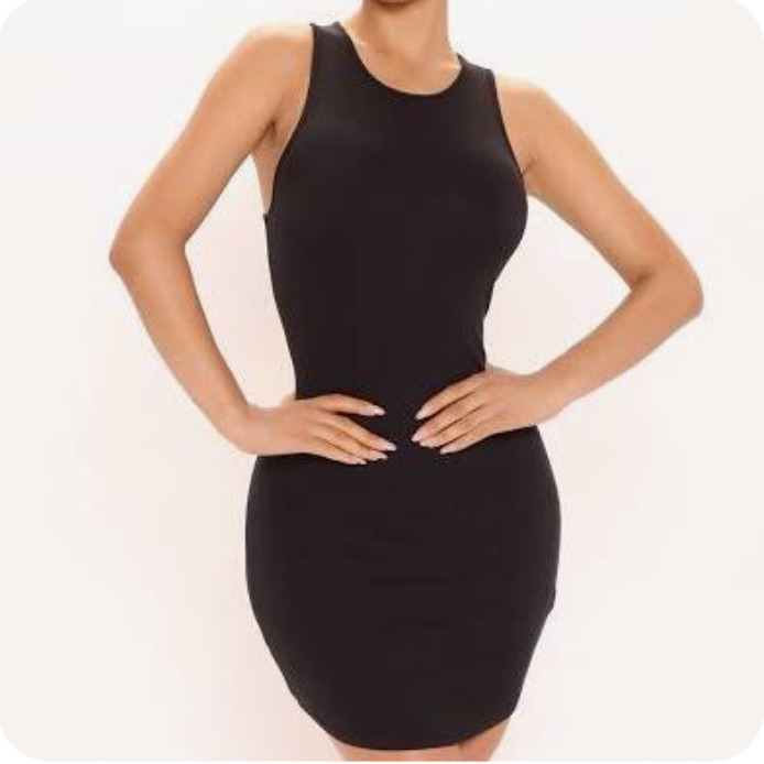 Prettylittlething | Black Ribbed Mini Bodycon Dress